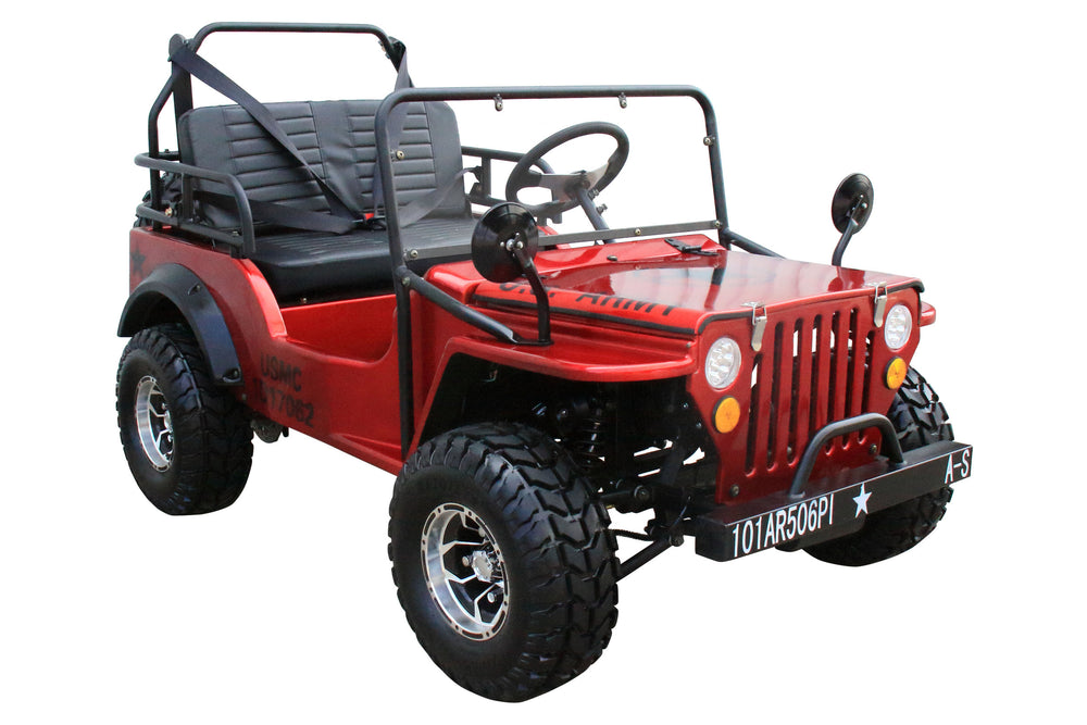 Willys Style Jeep Go Kart, 125cc Gas Engine, 3-speed with Reverse ADULT