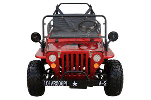 Willys Style Jeep Go Kart, 125cc Gas Engine, 3-speed with Reverse ADULT