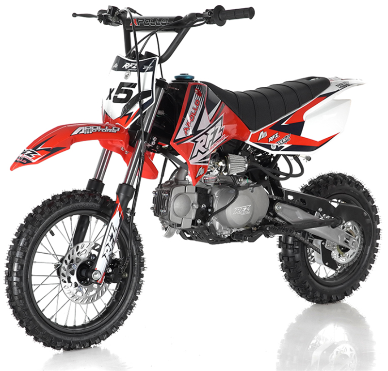 Apollo 125cc X5 Dirt Bike, 4-Speed Manual, 14/12 inch Wheels, Age