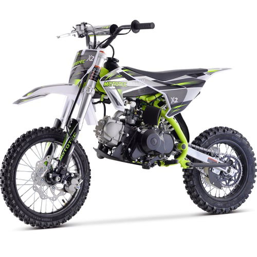 X2 Kids Gas Dirt Bike, Electric Start 110cc 4-Stroke, Semi