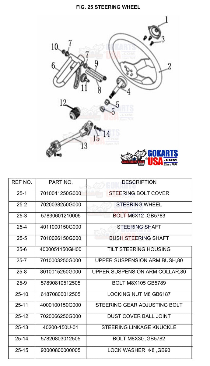 STEERING GEAR ADJUSTING, for TrailMaster Challenger 200 UTV Side
