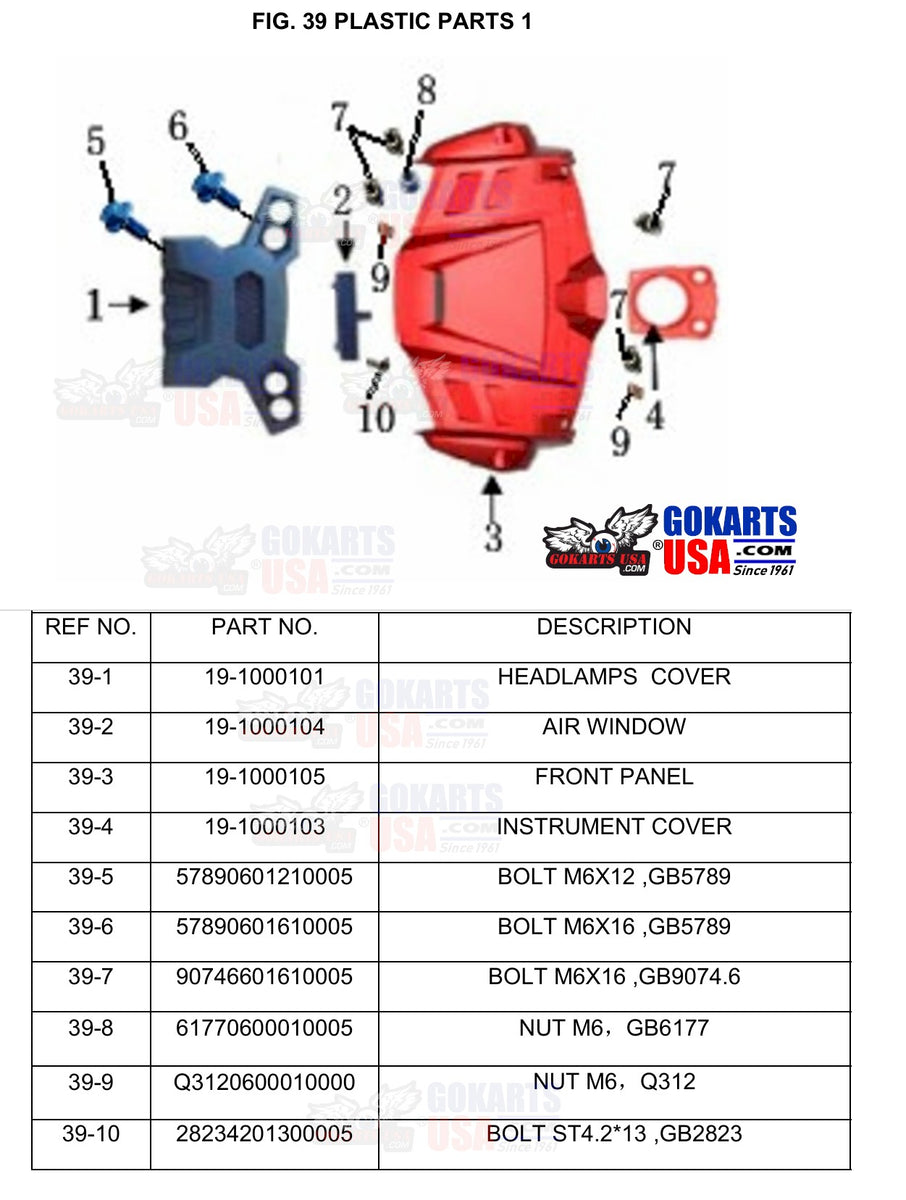 FRONT PANEL, for TrailMaster Challenger 200 UTV Side-by-side