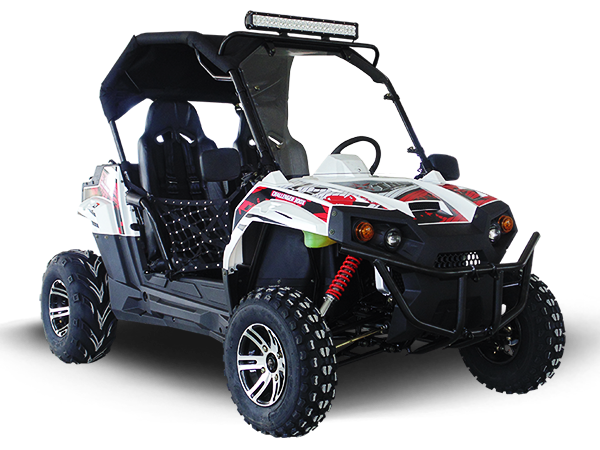 Challenger 200X Go Kart UTV Side by Side, Wind Shield, LED Light Bar
