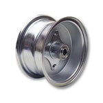 4 in. wheel steel, assembly, with 5/8 in. bb centered hub, 2 piece rim 3-3/8 in. wide