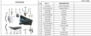 Fuel Tank (03.04.0452) for TrailMaster 125cc Dirt Bike (Large Frame)