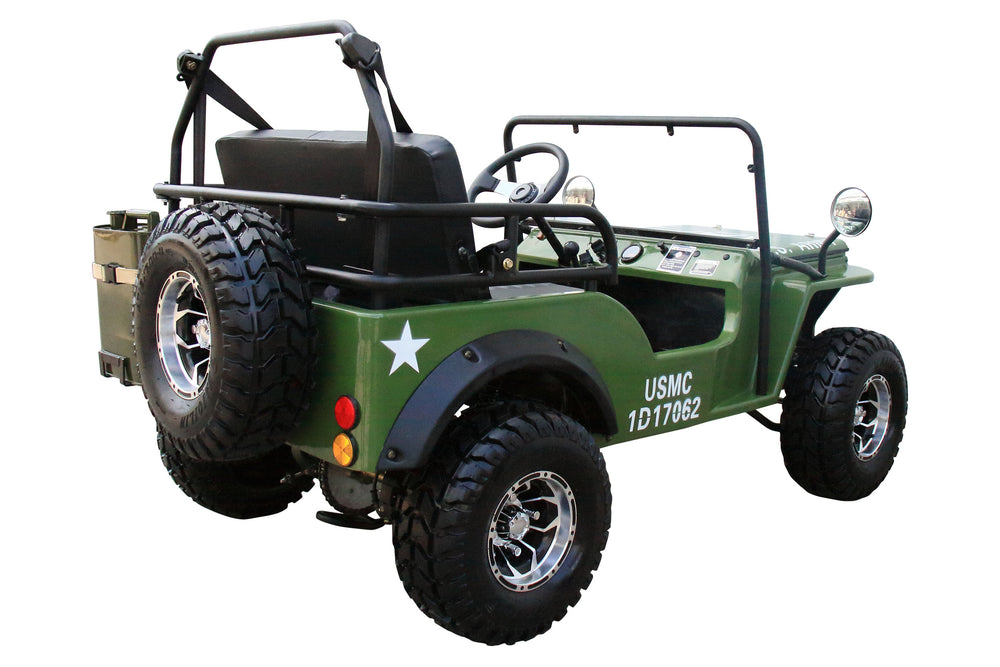 
            
                Load image into Gallery viewer, Willys Style Jeep Go Kart, 125cc Gas Engine, 3-speed with Reverse
            
        
