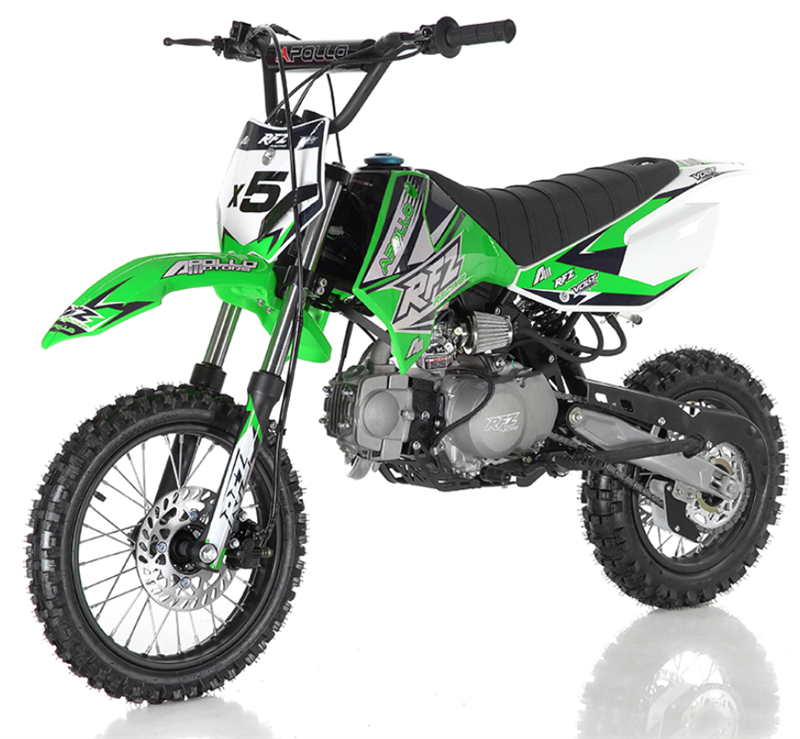 Apollo 125cc X5 Dirt Bike, 4-Speed Manual, 14/12 inch Wheels, Age Apollo 125cc X5 Dirt Bike, 4-Speed Manual, 14/12 inch Wheels, Age