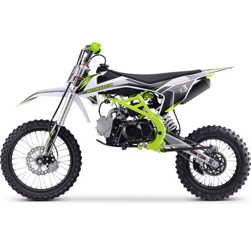 X3 Gas Dirt Bike, 125cc 4-Stroke, Electric Start, Manual 4-Speed, 17/14 inch Wheels - GoKarts USA®