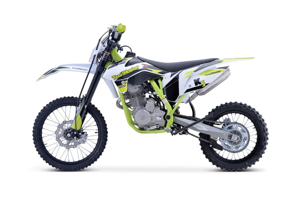 TrailMaster TM31 250cc Dirt Bike 5-Speed Manual Dual Disc Brakes, Electric Start with Kick backup (19/16) - GoKarts USA®