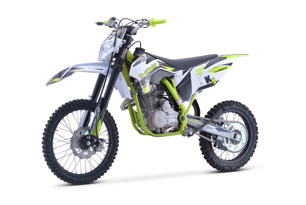 TrailMaster TM31 250cc Dirt Bike 5-Speed Manual Dual Disc Brakes, Electric Start with Kick backup (19/16) - GoKarts USA®