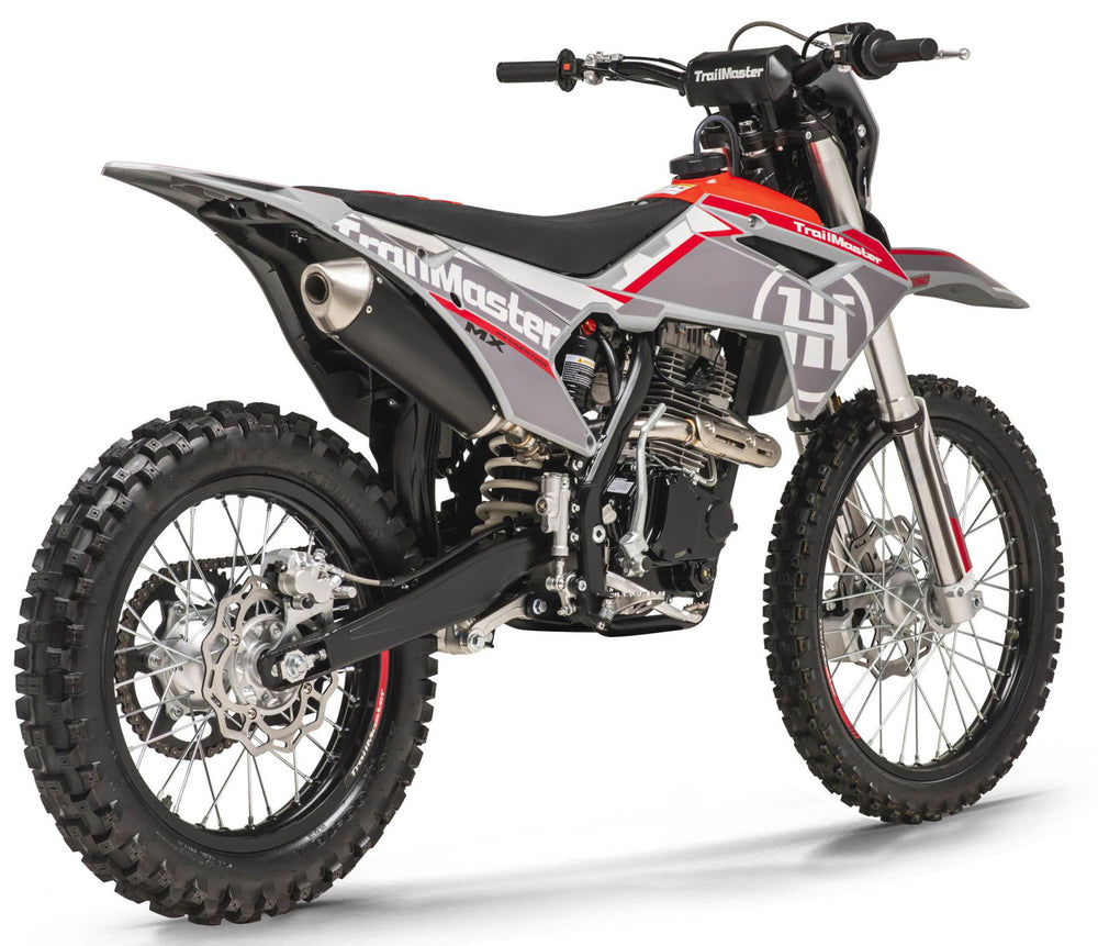 new! TrailMaster MX250 Dirt Bike 5-Speed Manual Dual Disc Brakes, Electric Start (21/18) - GoKarts USA®