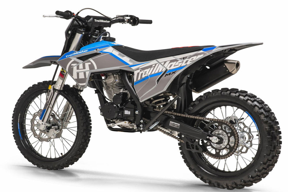 new! TrailMaster MX250 Dirt Bike 5-Speed Manual Dual Disc Brakes, Electric Start (21/18) - GoKarts USA®