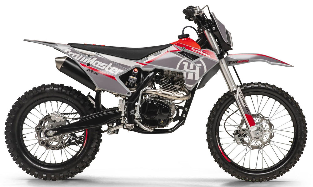 new! TrailMaster MX250 Dirt Bike 5-Speed Manual Dual Disc Brakes, Electric Start (21/18) - GoKarts USA®