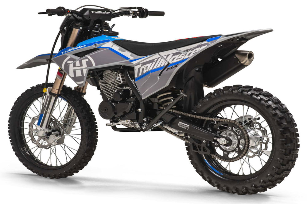 new! TrailMaster MX250-Pro Dirt Bike 5-Speed Manual Dual Disc Brakes, Electric Start (21/18) - GoKarts USA®