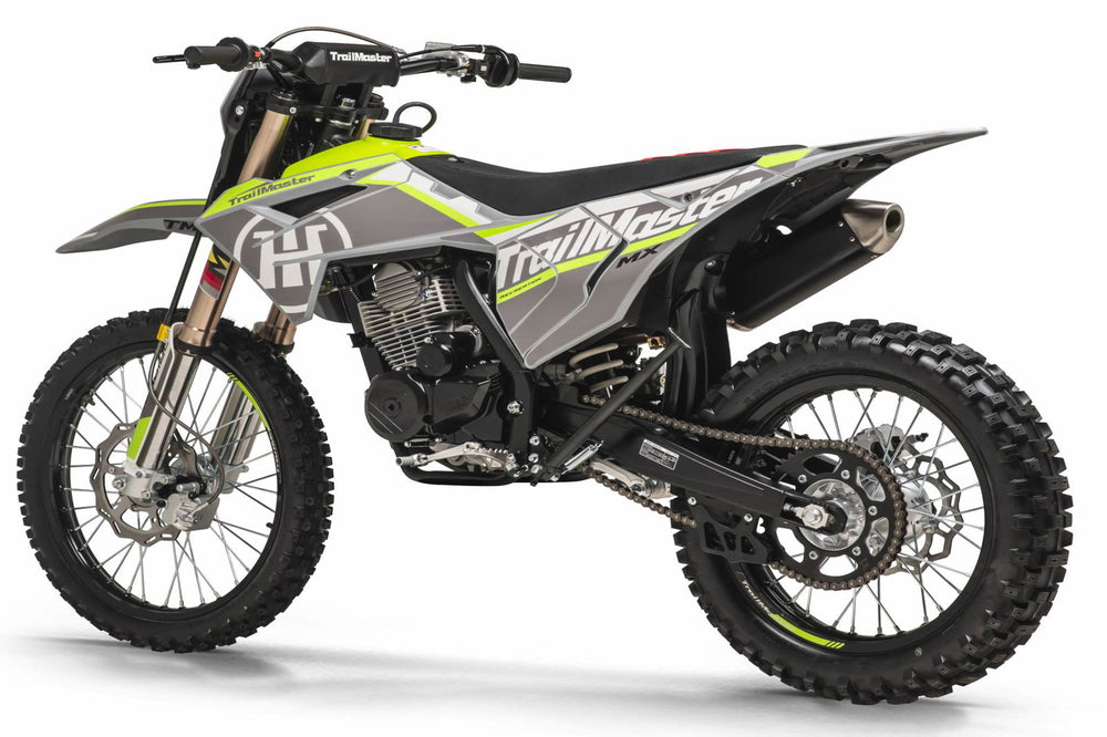 new! TrailMaster MX250-Pro Dirt Bike 5-Speed Manual Dual Disc Brakes, Electric Start (21/18) - GoKarts USA®