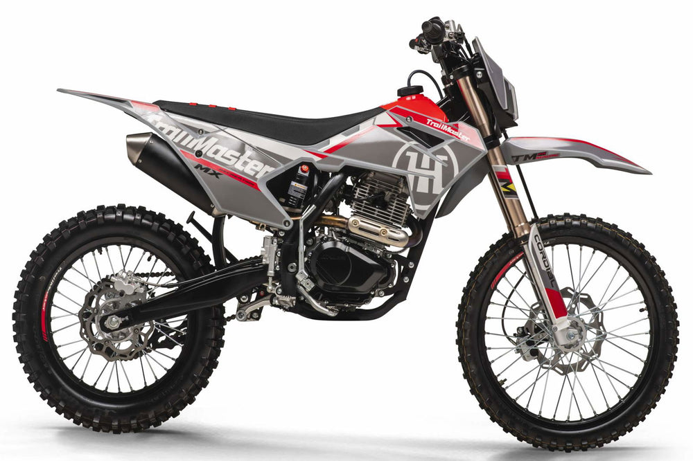 new! TrailMaster MX250-Pro Dirt Bike 5-Speed Manual Dual Disc Brakes, Electric Start (21/18) - GoKarts USA®