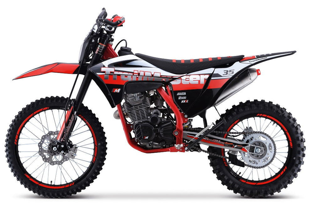 TrailMaster TM35 250cc Dirt Bike, 5-Speed Manual, Dual Disc Brakes, (21/18) Wheels - GoKarts USA®