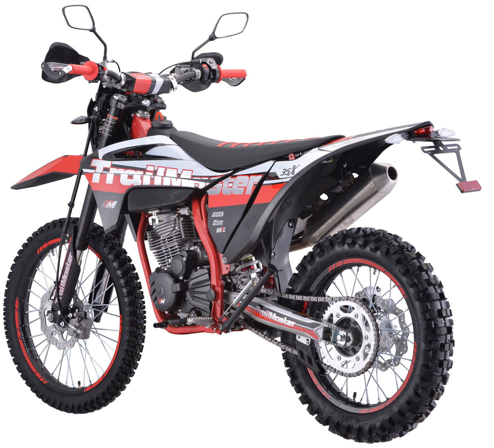 TrailMaster TM35X 250cc Dual Sport Dirt Bike, 5-Speed Manual, Dual Disc Brakes, (21/18) Wheels - GoKarts USA®