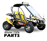 Front LEFT STICKER , for TrailMaster Blazer 150/200 Go Kart (9070600150G001-X) - GoKarts USA®