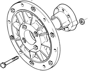 1872 Vari-Hub for Sprocket, Aluminum, for 1" Axle 1/4" Keyway, Bolt Circle: 5.25" Bushing & Hardware Kit included