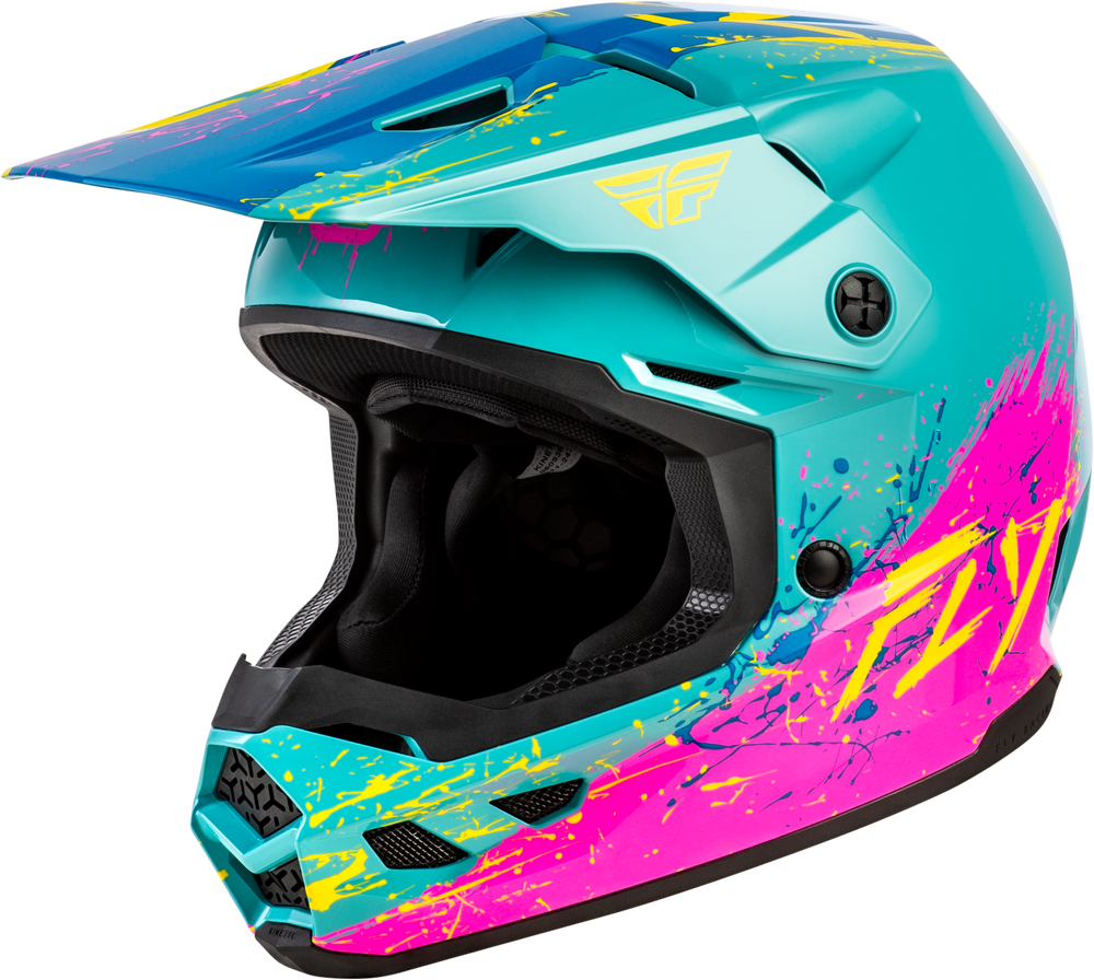 Youth Kinetic Drip Helmet Turquoise/Pink/Yellow Yl – GoKarts USA®