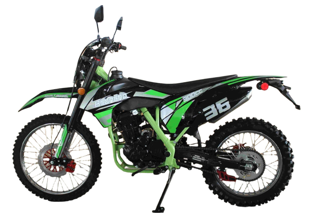 Broncho 300 Dual Sport Dirt Bike, 5-Speed Manual, Electric Start, (21/18) Wheels