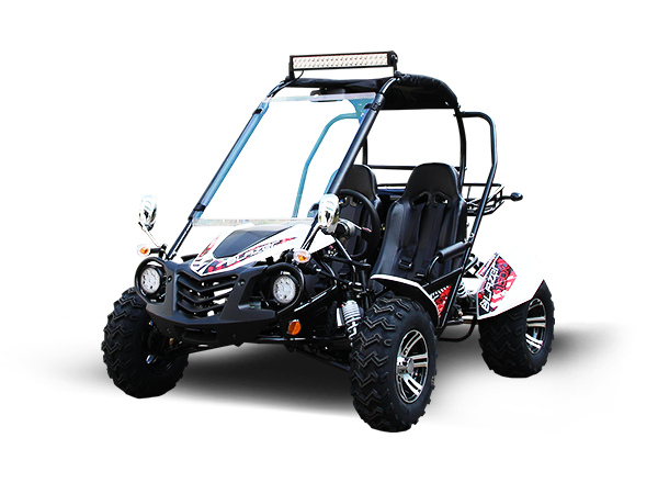 TrailMaster Blazer 200EX EFI Buggy Go Kart, LED Light Bar, Windshield Included