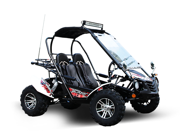 TrailMaster Blazer 200EX EFI Buggy Go Kart, LED Light Bar, Windshield Included