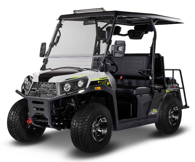 E-Rover DLX Electric Golf Cart, Lithium Battery, Deluxe Alloy Wheels, Digital Dashboard, Windshield Included - GoKarts USA®