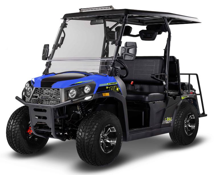 E-Rover DLX Electric Golf Cart, Lithium Battery, Deluxe Alloy Wheels, Digital Dashboard, Windshield Included - GoKarts USA®