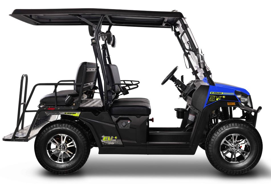 E-Rover DLX Electric Golf Cart, Lithium Battery, Deluxe Alloy Wheels, Digital Dashboard, Windshield Included - GoKarts USA®