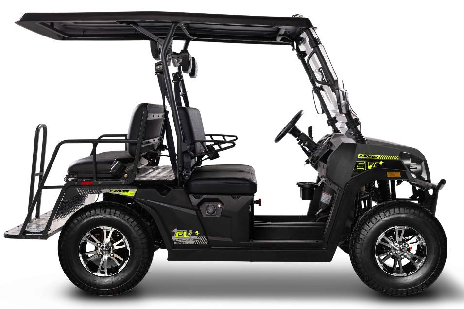 E-Rover DLX Electric Golf Cart, Lithium Battery, Deluxe Alloy Wheels, Digital Dashboard, Windshield Included - GoKarts USA®