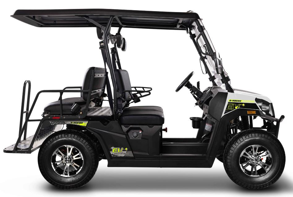 E-Rover DLX Electric Golf Cart, Lithium Battery, Deluxe Alloy Wheels, Digital Dashboard, Windshield Included - GoKarts USA®