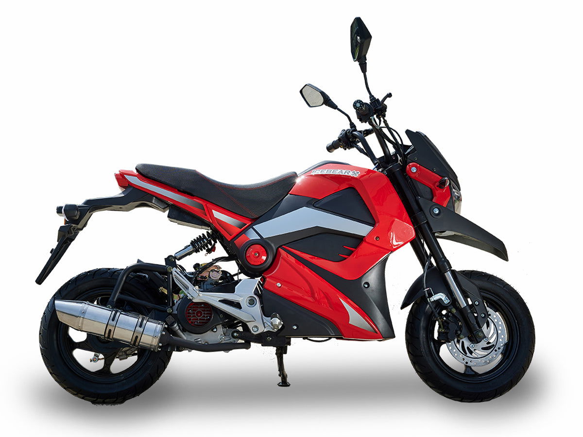 Evader 50cc Motorcycle, Automatic, Front Disc Brake, 12-inch Alloy Whe ...