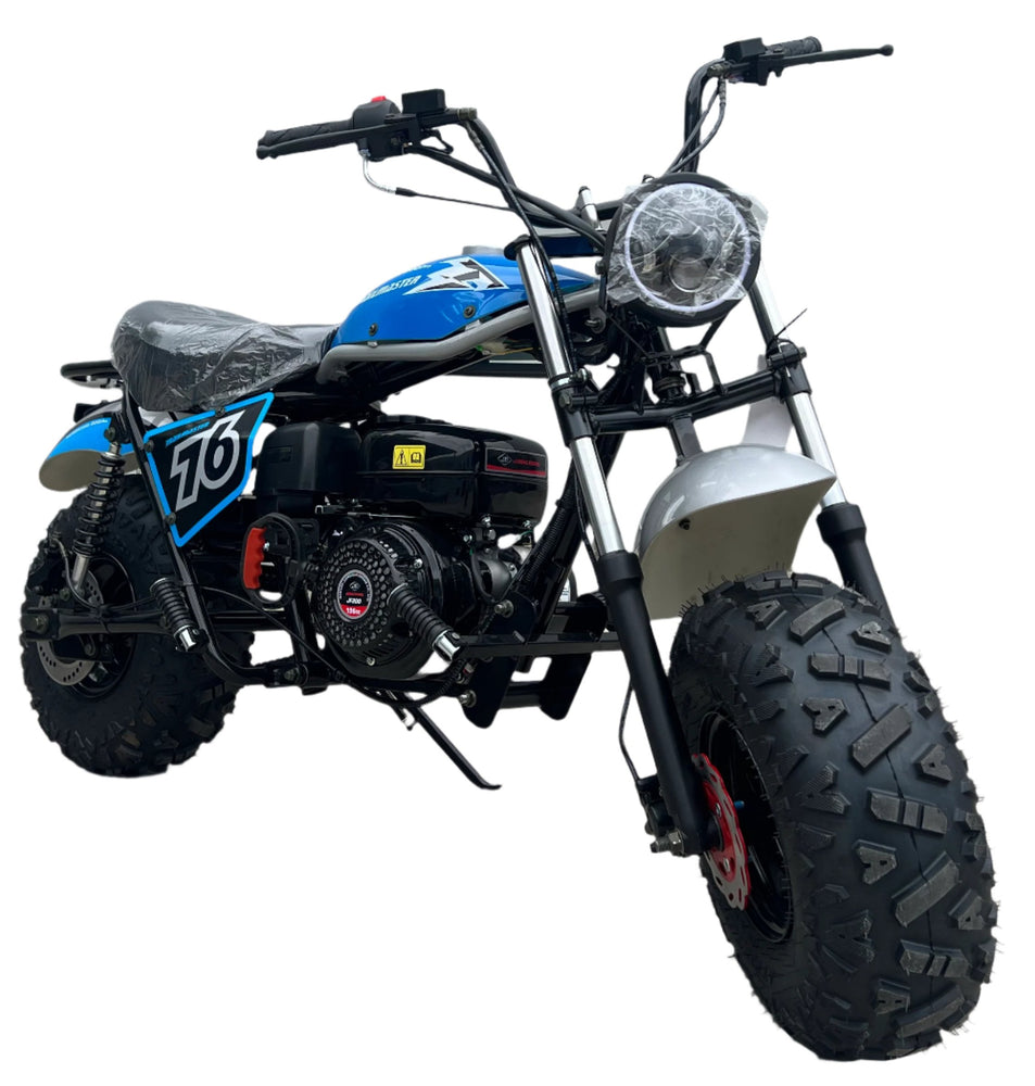 TrailMaster Hurricane 200X PRO Mini Bike, 196cc 6.5hp with Electric Start, Torque Converter, Dual Disc Brakes, Front & Rear Suspension, LED Headlight