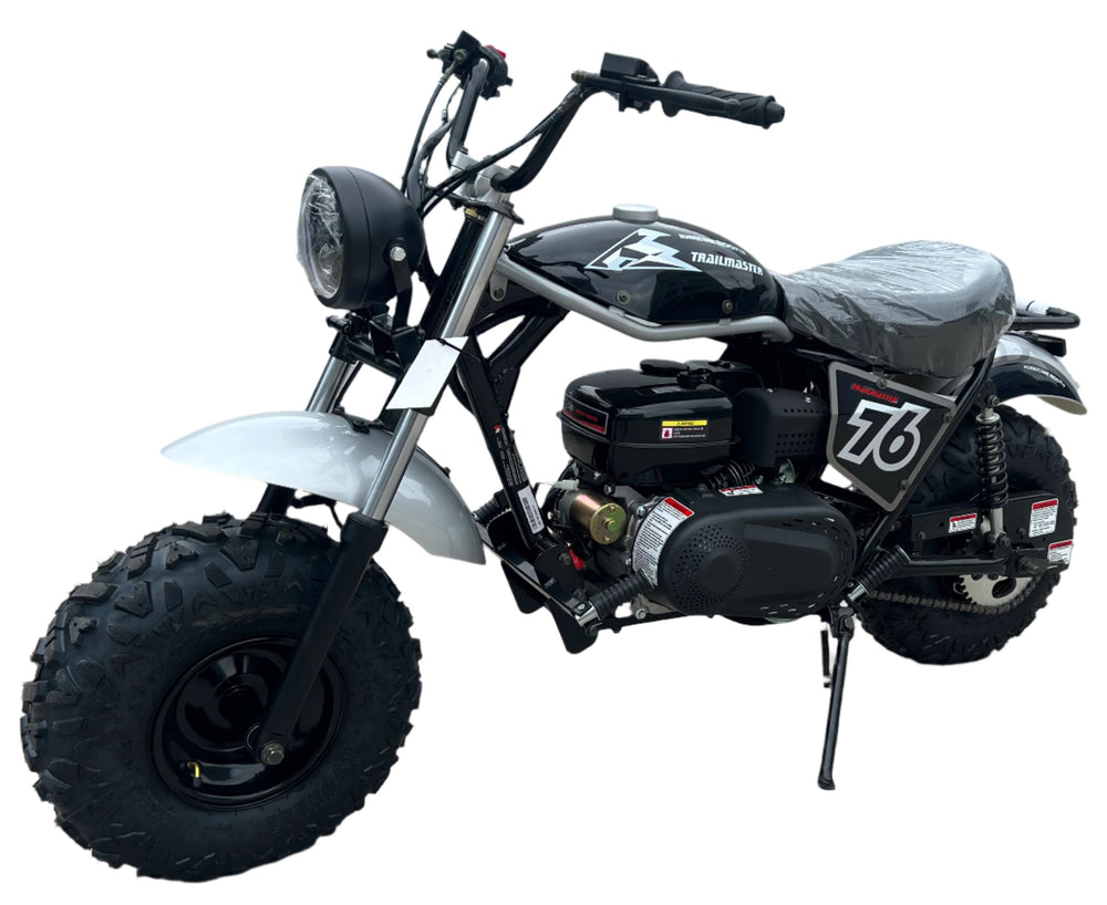 TrailMaster Hurricane 200X PRO Mini Bike, 196cc 6.5hp with Electric Start, Torque Converter, Dual Disc Brakes, Front & Rear Suspension, LED Headlight