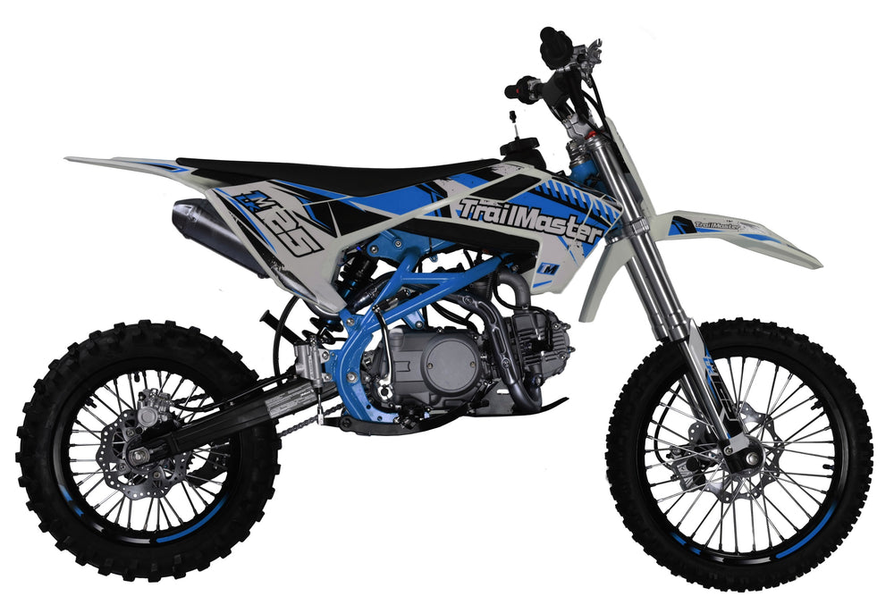 TrailMaster LK125 Pro Series Dirt Bike, Electric Start, 4-Speed Manual, Dual Disc Brakes, (17/14) Wheels