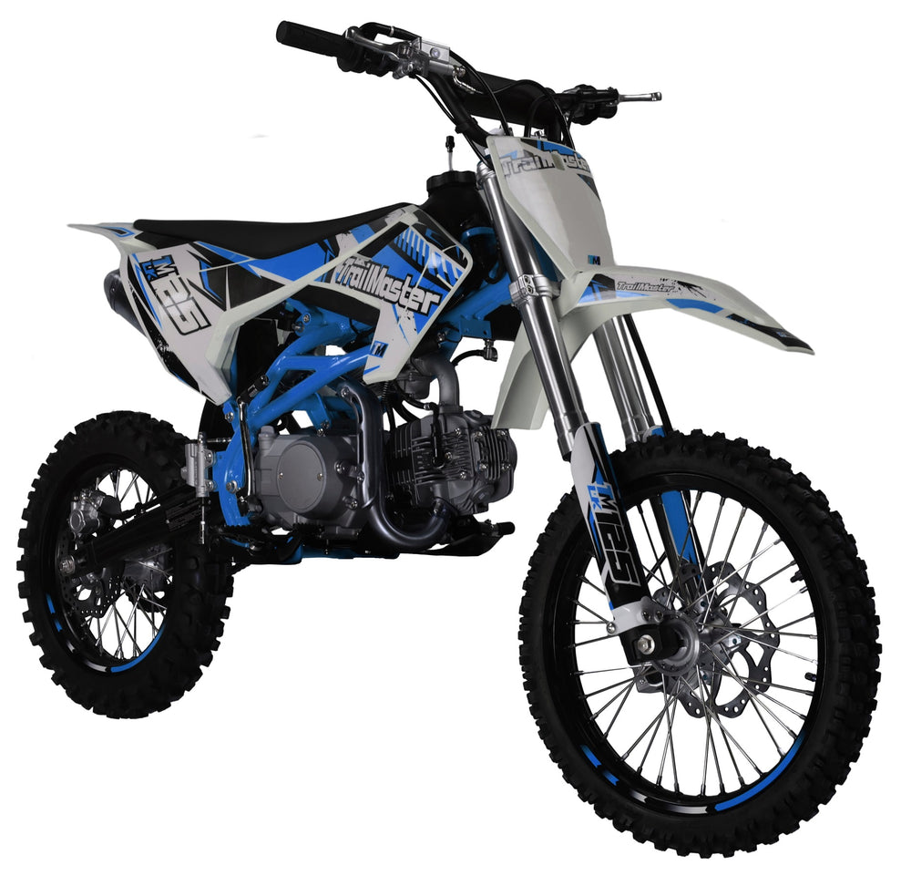 TrailMaster LK125 Pro Series Dirt Bike, Electric Start, 4-Speed Manual, Dual Disc Brakes, (17/14) Wheels