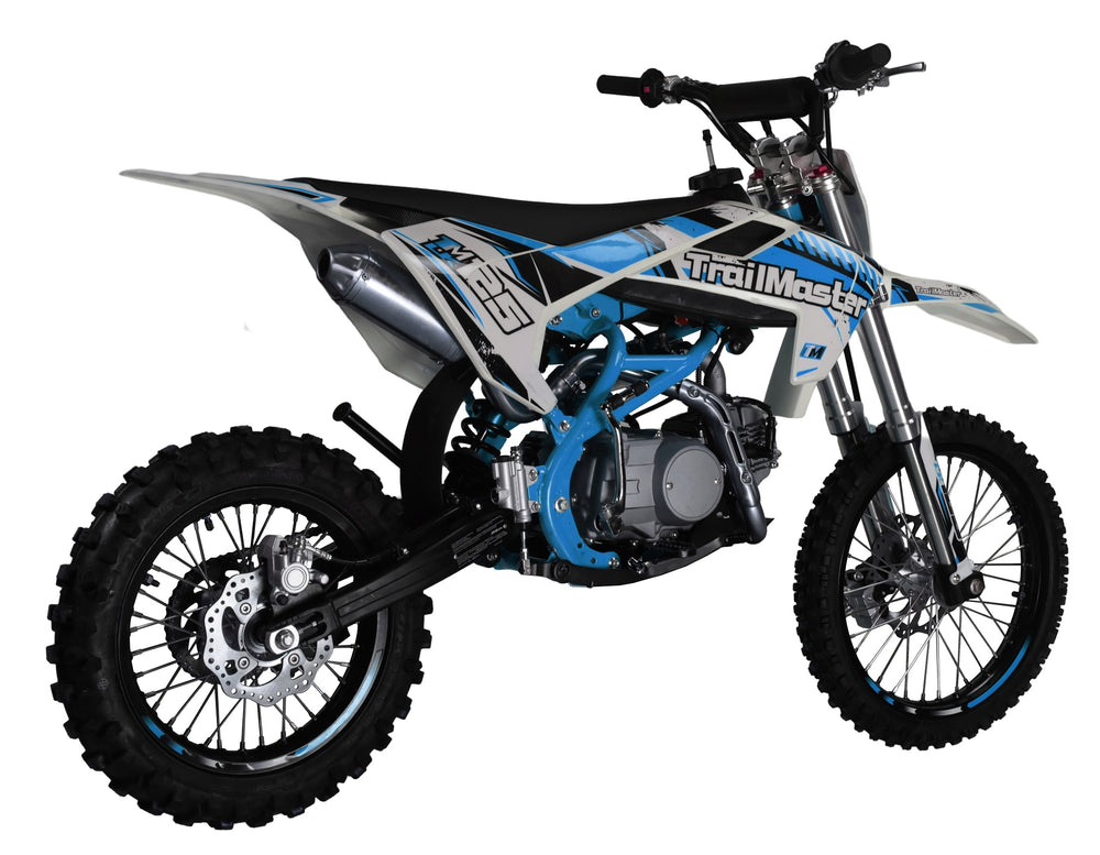 TrailMaster LK125 Pro Series Dirt Bike, Electric Start, 4-Speed Manual, Dual Disc Brakes, (17/14) Wheels