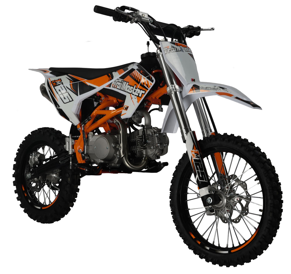 TrailMaster LK125 Pro Series Dirt Bike, Electric Start, 4-Speed Manual, Dual Disc Brakes, (17/14) Wheels