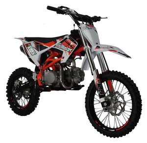 TrailMaster LK125 Pro Series Dirt Bike, Electric Start, 4-Speed Manual, Dual Disc Brakes, (17/14) Wheels