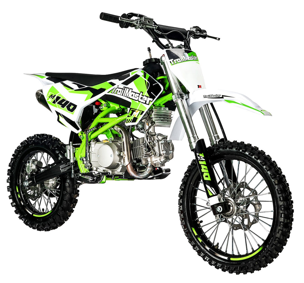 TrailMaster LK140 Pro Series Dirt Bike, Electric Start, 4-Speed Manual, Dual Disc Brakes, (17/14) Wheels