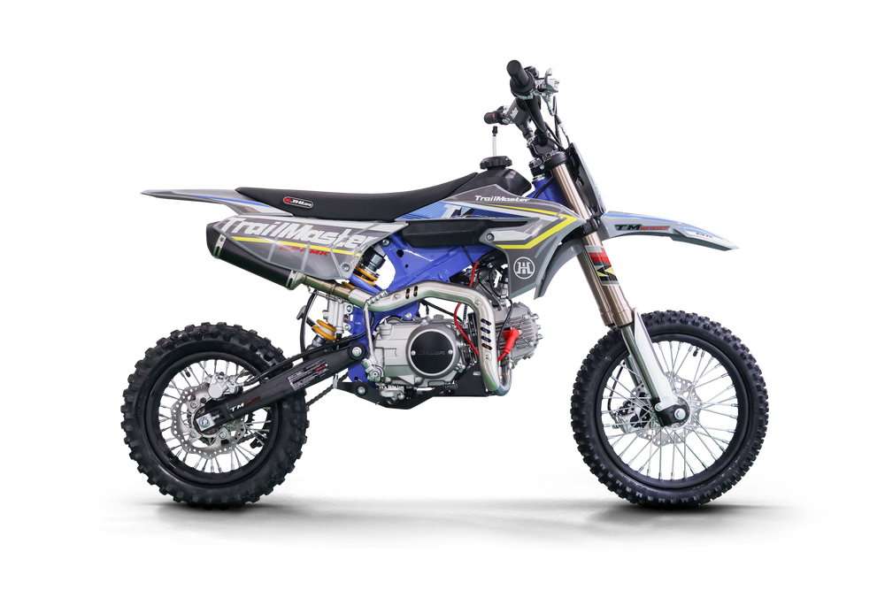 TrailMaster MK110ES Pro Series Dirt Bike, BOSCH EFI, 4-Speed Automatic, Electric Start, Dual Disc Brakes, (14/12) Wheels