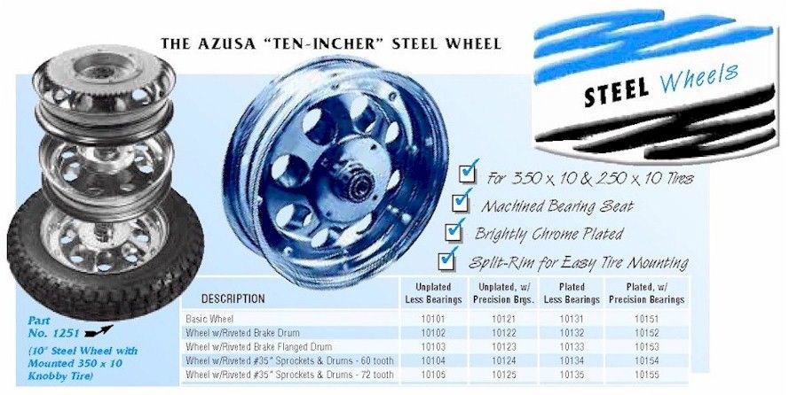 Mini Bike Wheels, 10 in. Steel – GoKarts USA®