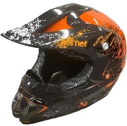 Youth MX Helmet - Medium Orange/Black