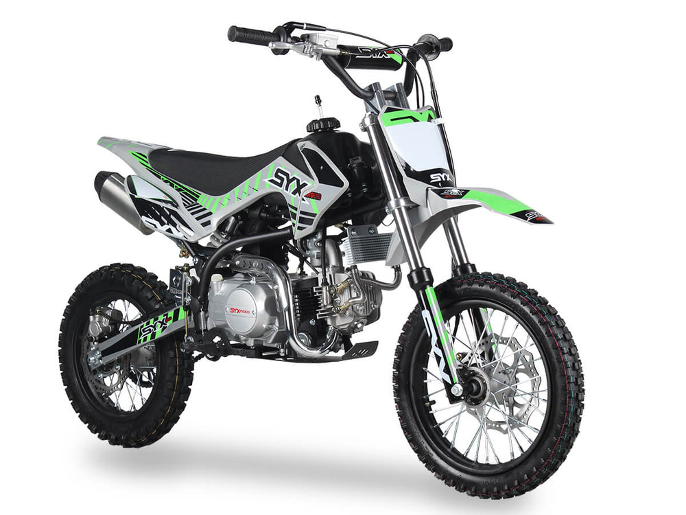 SYX Moto Roost Pro 125cc Pit Bike, Oil-Cooled, Electric Start, Automatic Shifting, (14/12) Wheels, Ages 12 and up