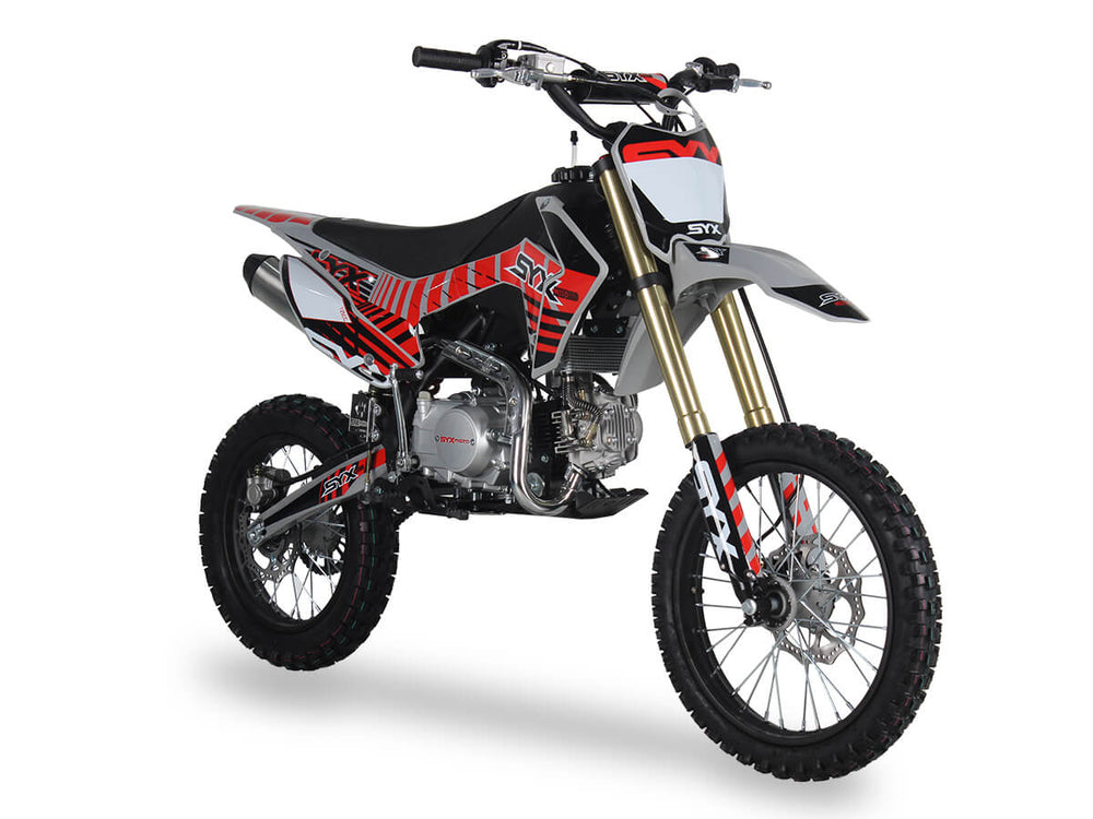 SYX Moto Whip Pro 125cc Pit Bike, Oil-Cooled, Kick Start, Anodized Front Fork, 4-Speed Manual Shifting, (17/14) Wheels, Ages 12 and up