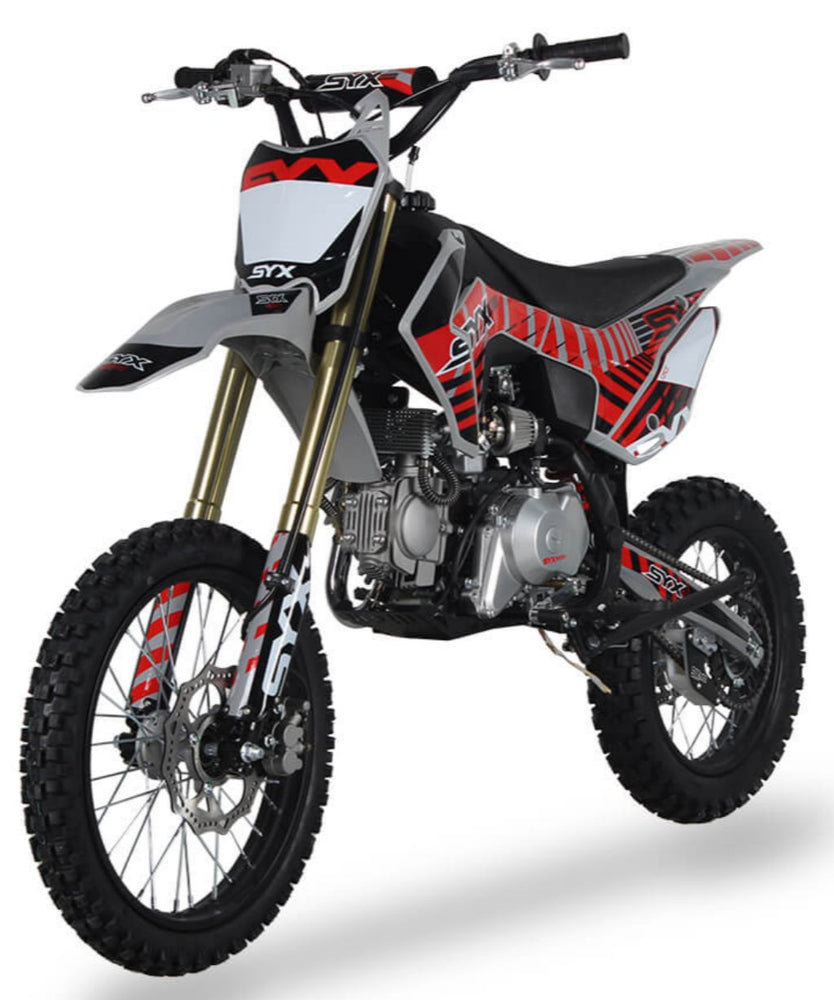 SYX Moto Whip Pro 125cc Pit Bike, Oil-Cooled, Kick Start, Anodized Front Fork, 4-Speed Manual Shifting, (17/14) Wheels, Ages 12 and up