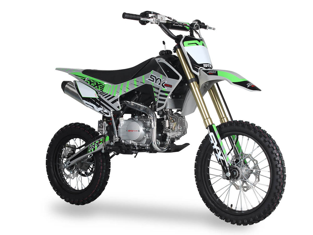 SYX Moto Whip Pro 125cc Pit Bike, Oil-Cooled, Kick Start, Anodized Front Fork, 4-Speed Manual Shifting, (17/14) Wheels, Ages 12 and up