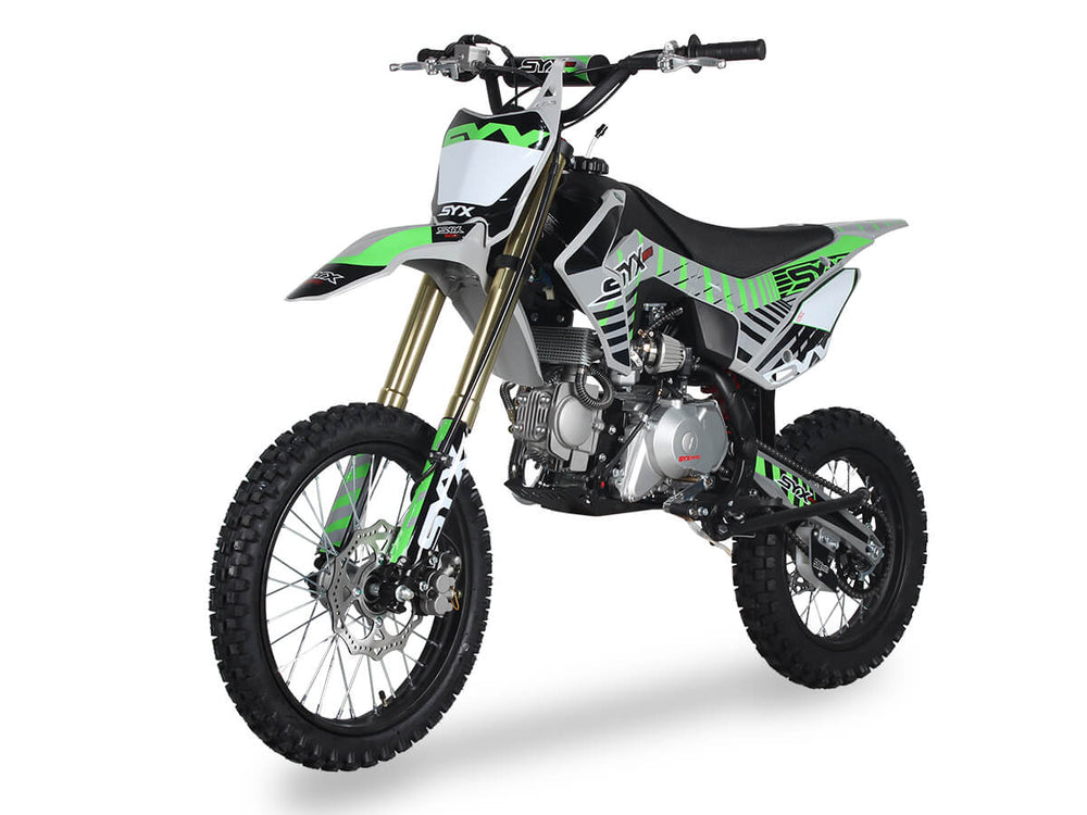 SYX Moto Whip Pro 125cc Pit Bike, Oil-Cooled, Kick Start, Anodized Front Fork, 4-Speed Manual Shifting, (17/14) Wheels, Ages 12 and up